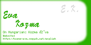 eva kozma business card